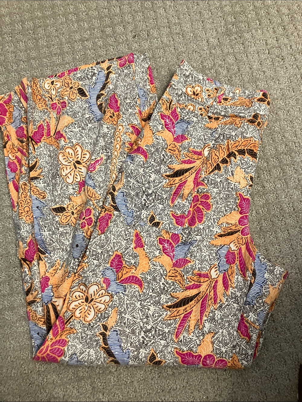 INC International Concepts Multicolor Floral Wide Leg Pants - Orange Pink